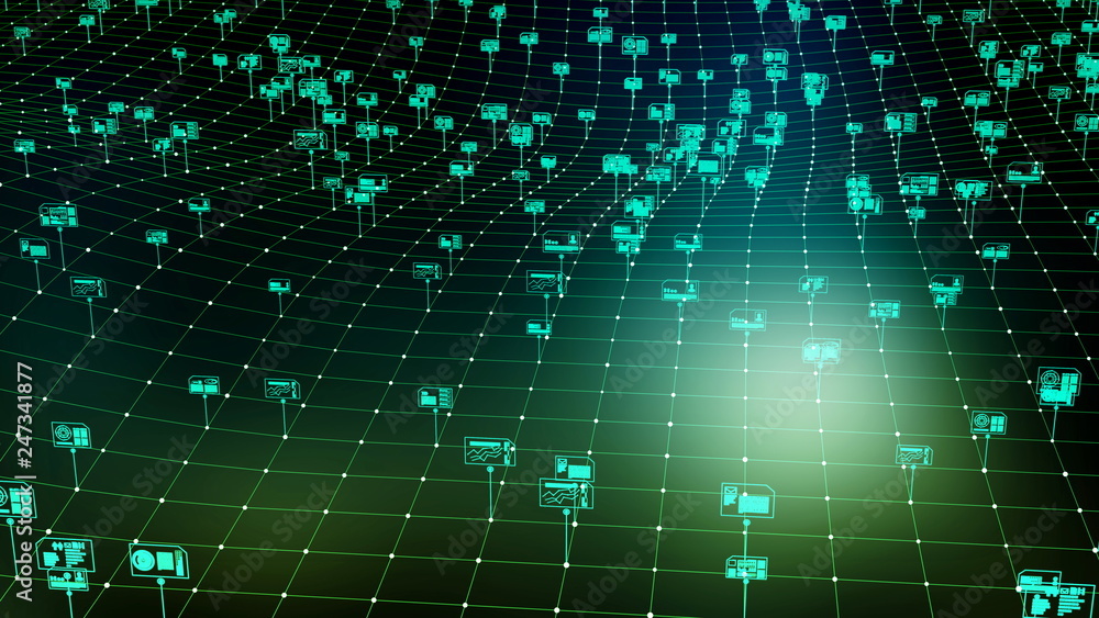 Poster internet digital data storage and management