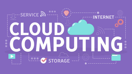 Fototapeta na wymiar Cloud computing concept. Idea of modern technology