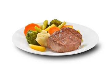 Grilled fillet mignon with vegetables