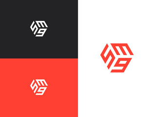 Combination number, stylish vector emblem for design