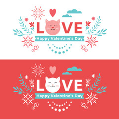 Valentine's Day Lettering Banner