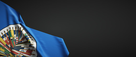 OEA flag fabric on plain dark background