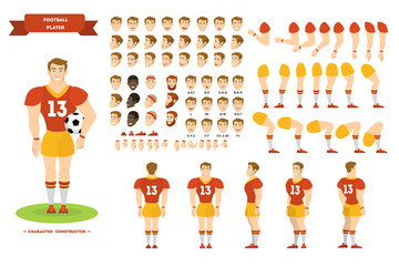 Fototapeta premium Football player character set for the animation