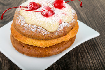 Pancake with cherry