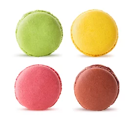 Crédence de cuisine en verre imprimé Macarons Set sweet colorful macarons