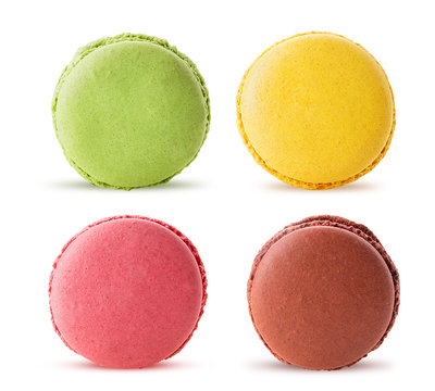 Set sweet colorful macarons