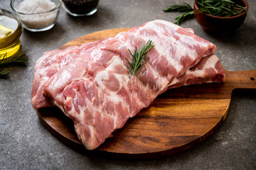 Fresh raw pork ribs