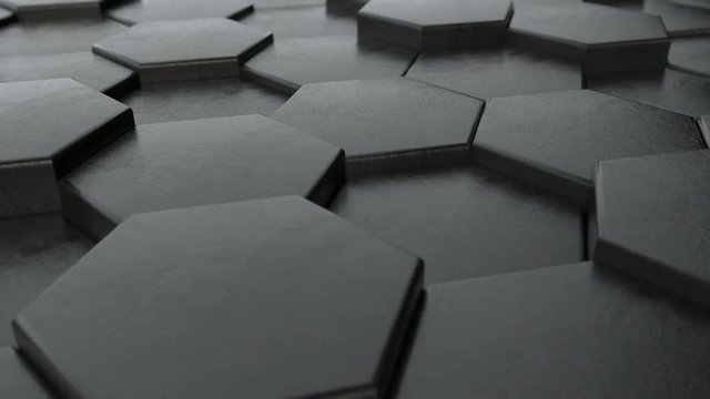 3D animation of moving hexagons