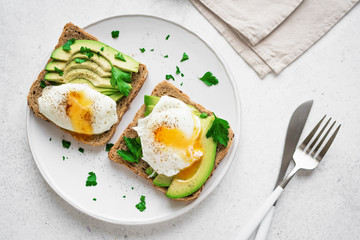 Poached Eggs and Avocado Sandwiches