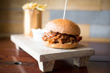 pulled pork in a bun