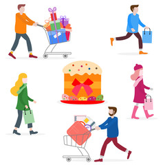 Easter sale, shopping concept. People go shopping.