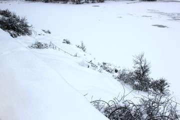 winter mountain landscape with trees and snow 