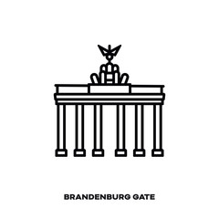 Brandenburg Gate at Berlin, Germany, vector line icon. © eyewave