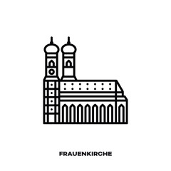Munich Frauenkirche, Bavaria, Germany vector line icon. - obrazy, fototapety, plakaty