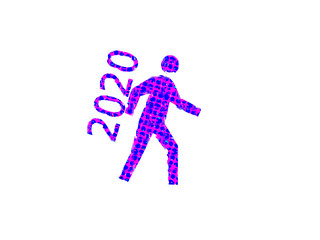 Man with number 2020