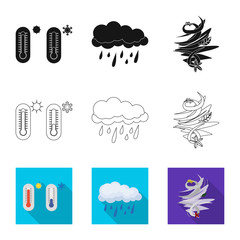 Vector illustration of weather and climate logo. Collection of weather and cloud stock vector illustration.