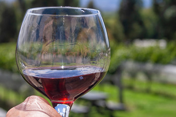 Wineglass with red wine