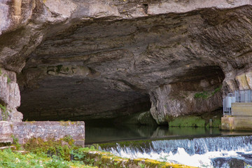 Source de la Loue. River  near the city of Ouhans in France
