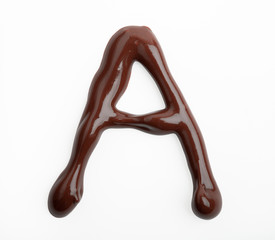 chocolate letter isolated on white background