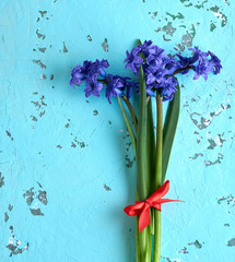 bouquet of blue hyacinths