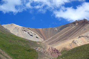 Fototapeta na wymiar Glaciers and mountains in Terskey Alatau. Kyrgyzstan