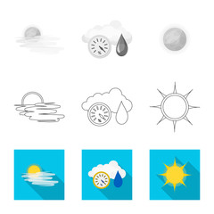Vector illustration of weather and climate logo. Set of weather and cloud vector icon for stock.