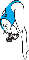 diving jump 1 swimmer woman illustr