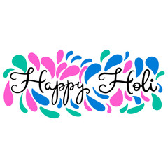 ettering illustration for Happy holi festival