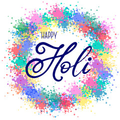ettering illustration for Happy holi festival