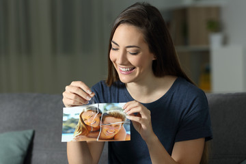 Woman rebuilding couple photo after reconciliation
