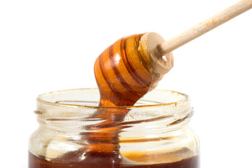 image of honey in a jar close up