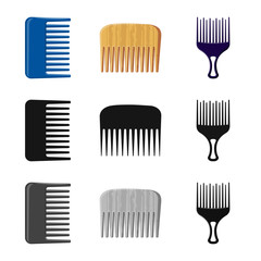 Vector design of brush and hair symbol. Collection of brush and hairbrush stock vector illustration.