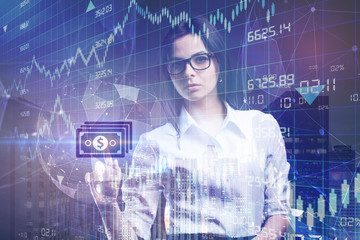 The concept of business, technology, the Internet and the network. A young entrepreneur working on a virtual screen of the future and sees the inscription: