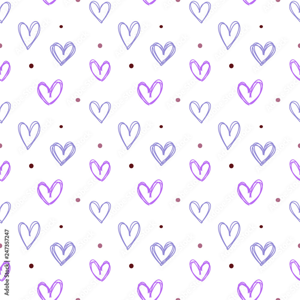 Aufkleber hand drawn seamless pattern with hearts. vector illustration for your graphic design