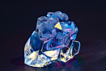 Gemstone nugget. Clear rough diamond