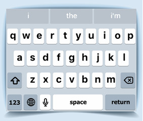 Mobile keyboard for phone. Keypad template. Vector illustration