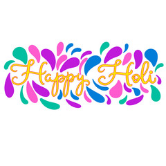 ettering illustration for Happy holi festival