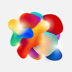 Abstract modern flowing fluid shape graphic elements. Gradient dynamic color form. Vector illustration