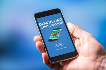 Download application concept on a smartphone
