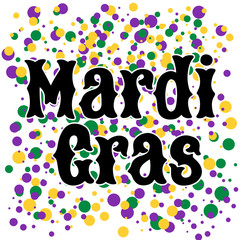 Vector hand drawn lettering illustration eps10 for Mardi gras carnival