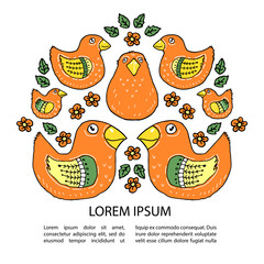 seamless birds-fruits