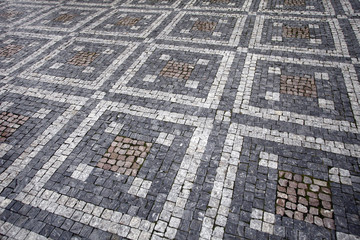 Cube stone structure of Prague road