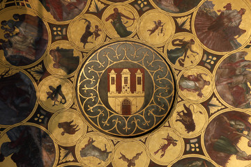 Famous medieval astronomical clock in Prague, Czech Republic