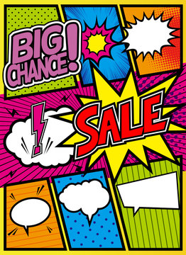 アメコミ風コマ割り素材 Pop Art Comics Book Magazine Speech Bubble Balloon Box Message Stock ベクター Adobe Stock