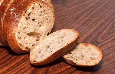 Sliced fresh bread