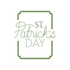 st patrick`s day label with frame isolated icon