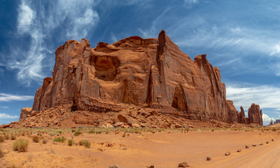 Fototapeta premium Monument Valley, Colorado Plateau region, Arizona – Utah, United States, Navajo Indian Reservation Territory, National park