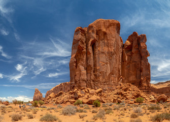 Fototapeta premium Monument Valley, Colorado Plateau region, Arizona – Utah, United States, Navajo Indian Reservation Territory, National park