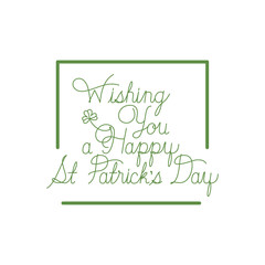 wishing you a happy st patrick`s day label frame icons
