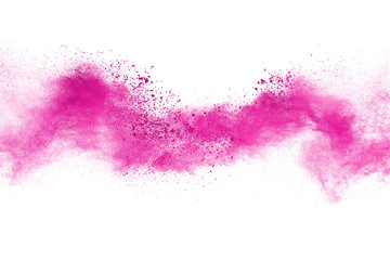 Abstract powder splatted background. Colorful dust explode. Paint Holi.